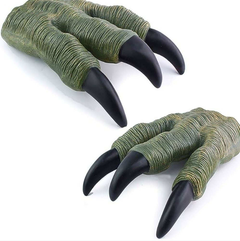 2 Dino Velociraptor Rubber Realistic Jurassic Claws